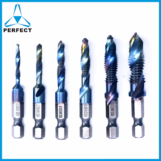 6PCS 기계 사용 미터법 M3 M10 HSS 조합 드릴 및 탭 세트